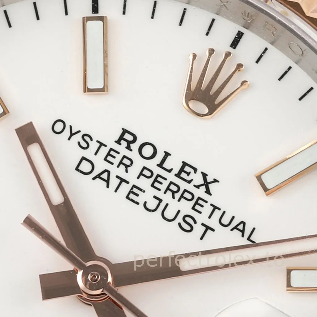 Rolex-Datejust-M126231-0017-Rose-Gold-904L-White-Dial-Super-Clone-Watch-36mm-Dial-Detail-2