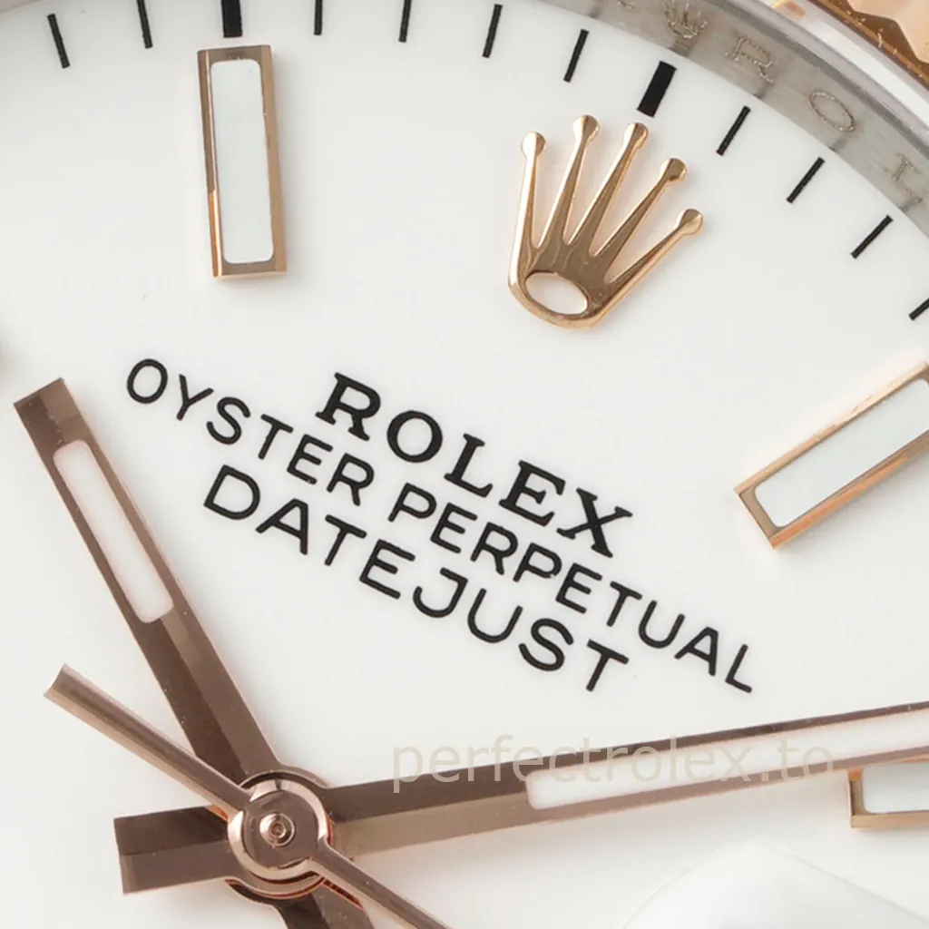Rolex-Datejust-M126231-0018-White-Dial-Rose-Gold-904L-Stainless-Steel-Super-Clone-Watch-36mm-Dial-Detail-3