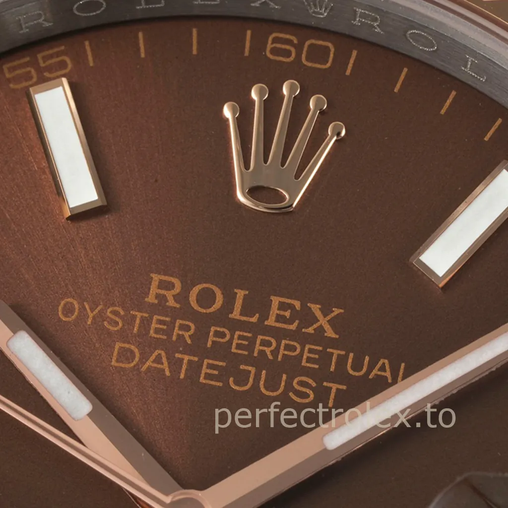 Rolex-Datejust-126331-0001-904L-Stainless-Steel-Brown-Dial-Rose-Gold-Super-Clone-Watch-41mm-Dial-Detail-2
