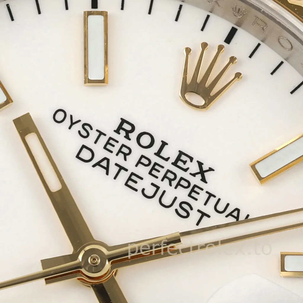 Rolex-Datejust-M126233-0020-White-Dial-Two-Tone-Oyster-Bracelet-Super-Clone-Watch-36mm-Dial-Detail-3