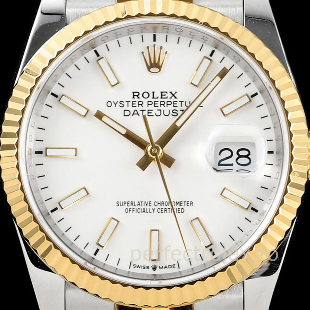 Rolex-Datejust-White-Dial-126233-0019-36mm-Two-Tone-Jubilee-Automatic-Super-Clone-Watch-Dial-Detail-1