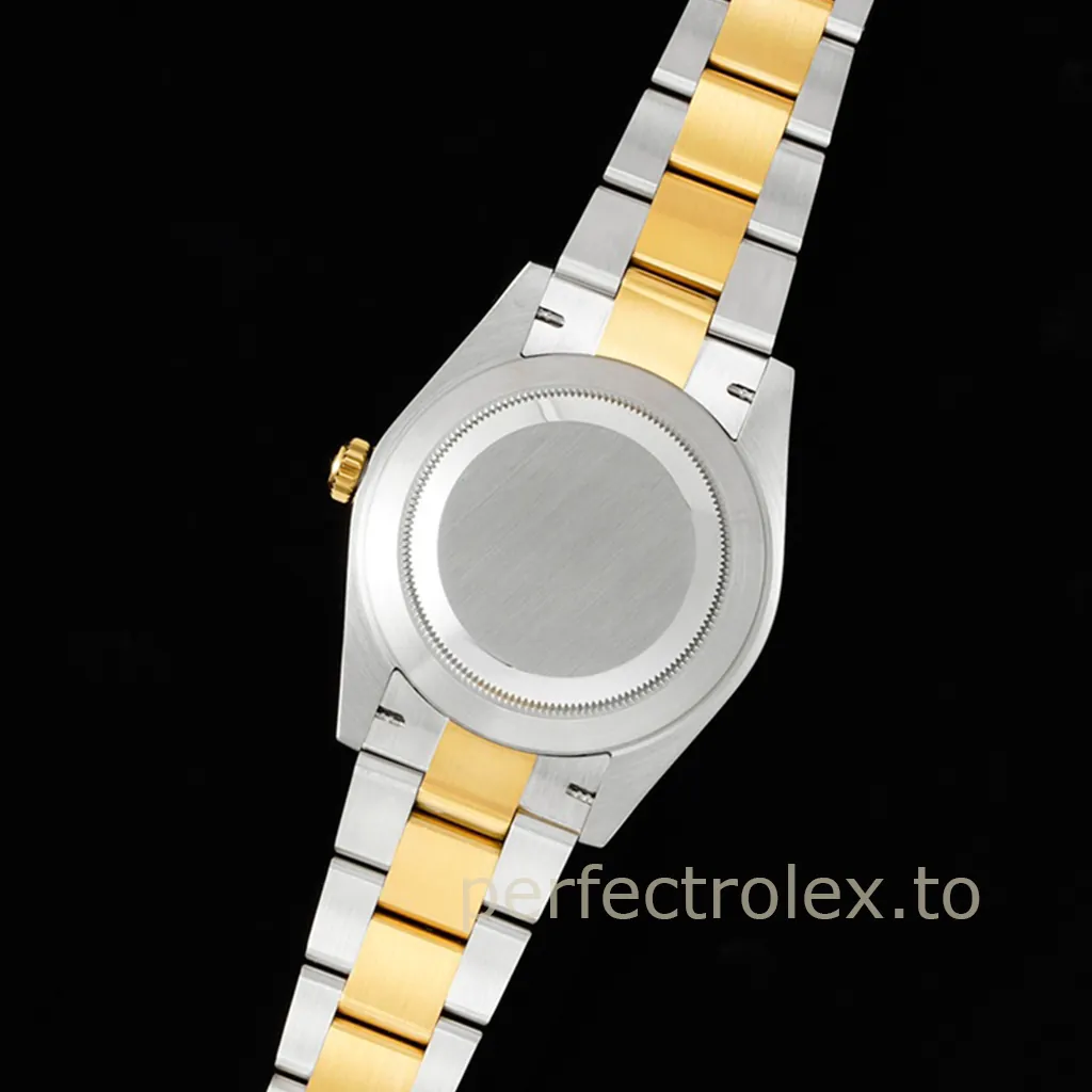 Rolex-Datejust-M126333-0009-Gold-Dial-904L-Stainless-Steel-Super-Clone-Watch-41mm-Back-View