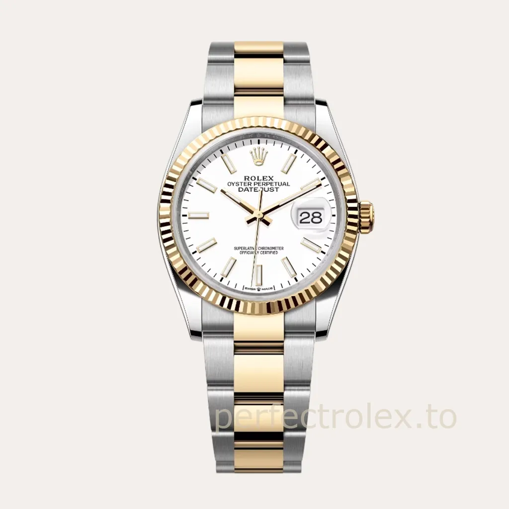Rolex-Datejust-M126233-0020-White-Dial-Two-Tone-Oyster-Bracelet-Super-Clone-Watch-36mm-Hero-Image
