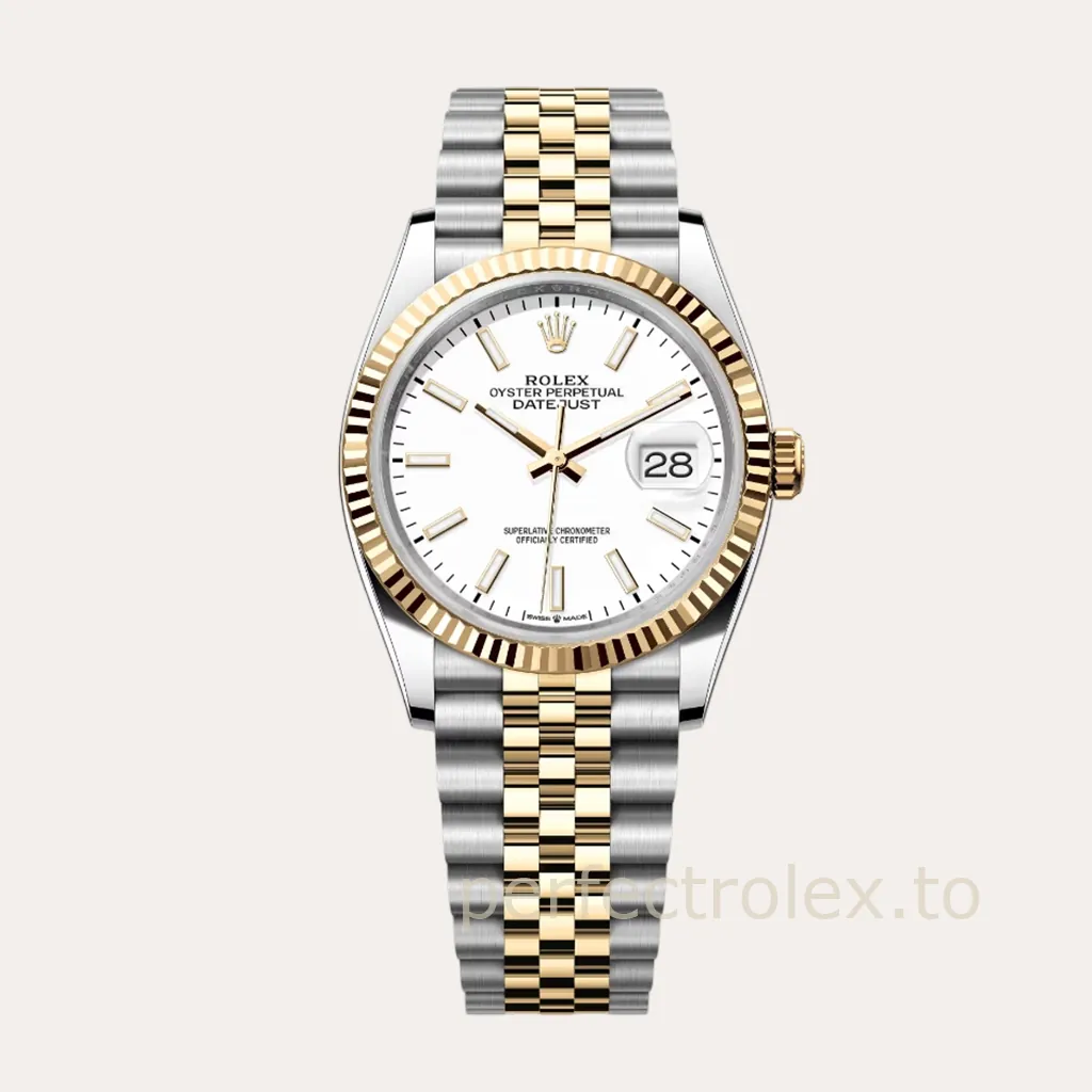 Rolex-Datejust-White-Dial-126233-0019-36mm-Two-Tone-Jubilee-Automatic-Super-Clone-Watch-Hero-Image