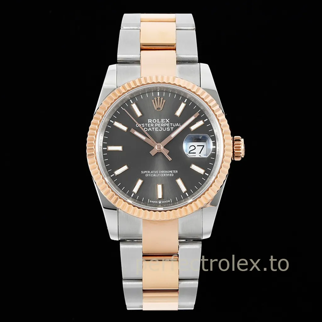 Rolex-Datejust-126231-0014-Grey-Dial-Automatic-Two-Tone-Super-Clone-Watch-36mm-Front-View-1
