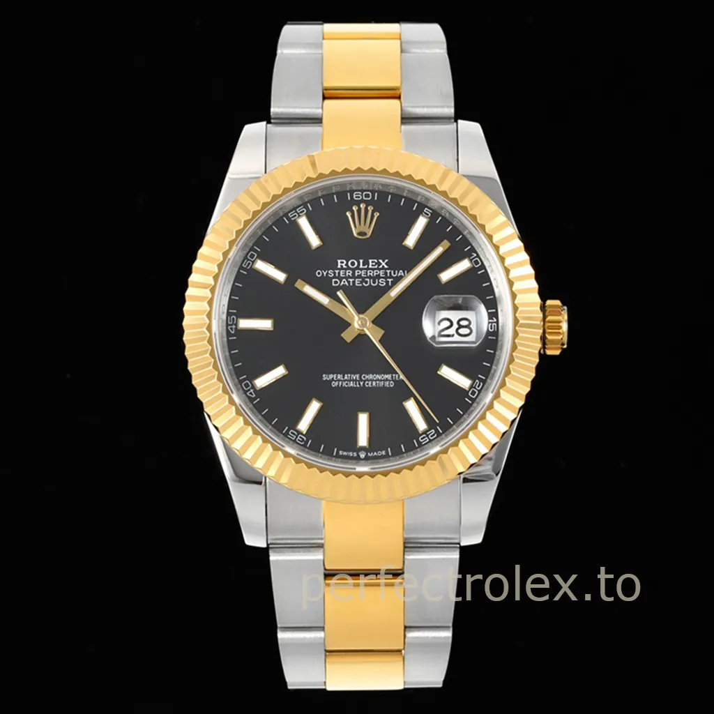 Rolex-Datejust-M126333-0013-Black-Dial-904L-Stainless-Steel-Super-Clone-Watch-41mm-Front-View-1