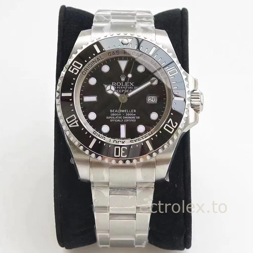 Rolex-Sea-Dweller-116660-Deepsea-44mm-904L-Stainless-Steel-Black-Dial-Dive-Super-Clone-Watch-Front-View-1