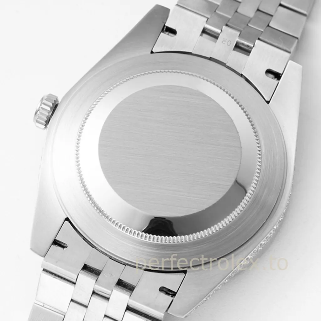 Rolex-Datejust-126300-41mm-Rainbow-Bezel-Diamond-Dial-904L-Stainless-Steel-Luxury-Super-Clone-Watch-Back-View