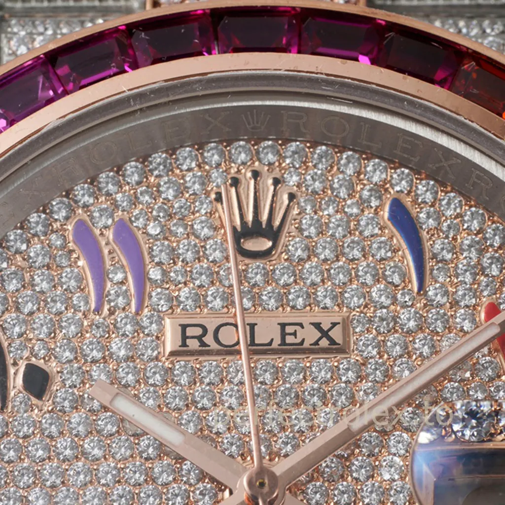 Rolex-Datejust-126300-Rainbow-Gemstone-41mm-Diamond-Dial-3235-Movement-Luxury-Super-Clone-Watch-Dial-Detail-3