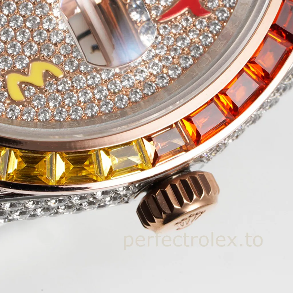 Rolex-Datejust-126300-Rainbow-Gemstone-41mm-Diamond-Dial-3235-Movement-Luxury-Super-Clone-Watch-Dial-Detail-2