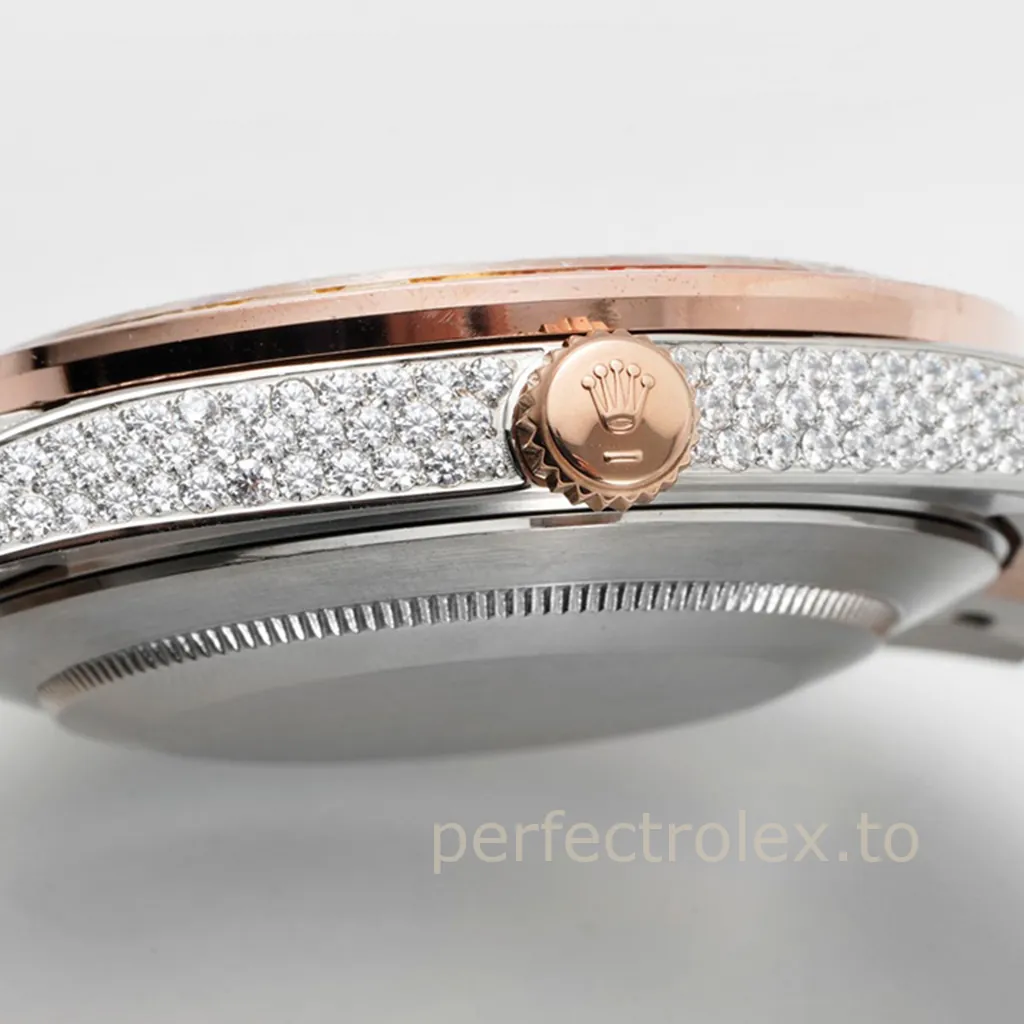 Rolex-Datejust-126300-Rainbow-Gemstone-41mm-Diamond-Dial-3235-Movement-Luxury-Super-Clone-Watch-Right-Side-View