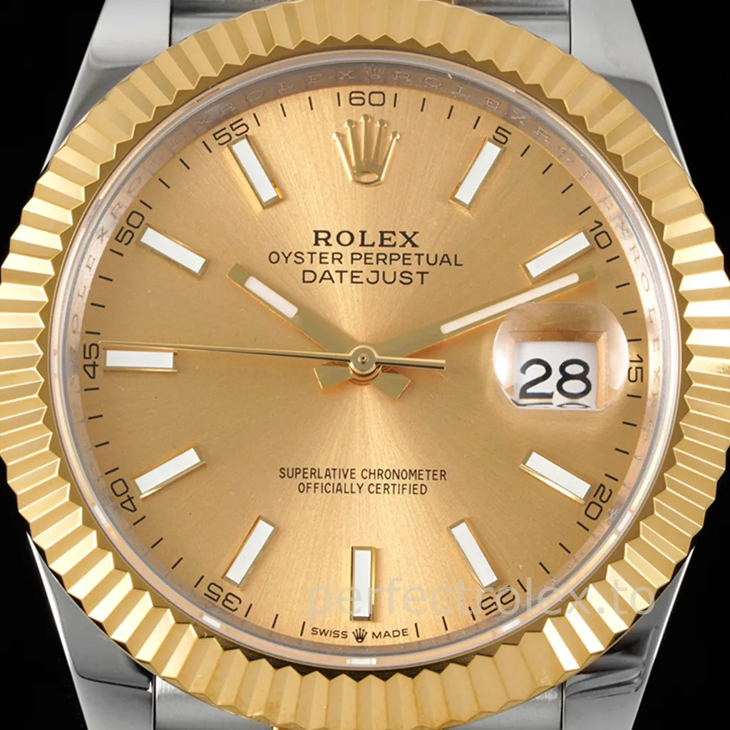 Rolex-Datejust-M126333-0010-41mm-Two-Tone-904L-Steel-Super-Clone-Watch-with-Champagne-Dial-Dial-Detail-1
