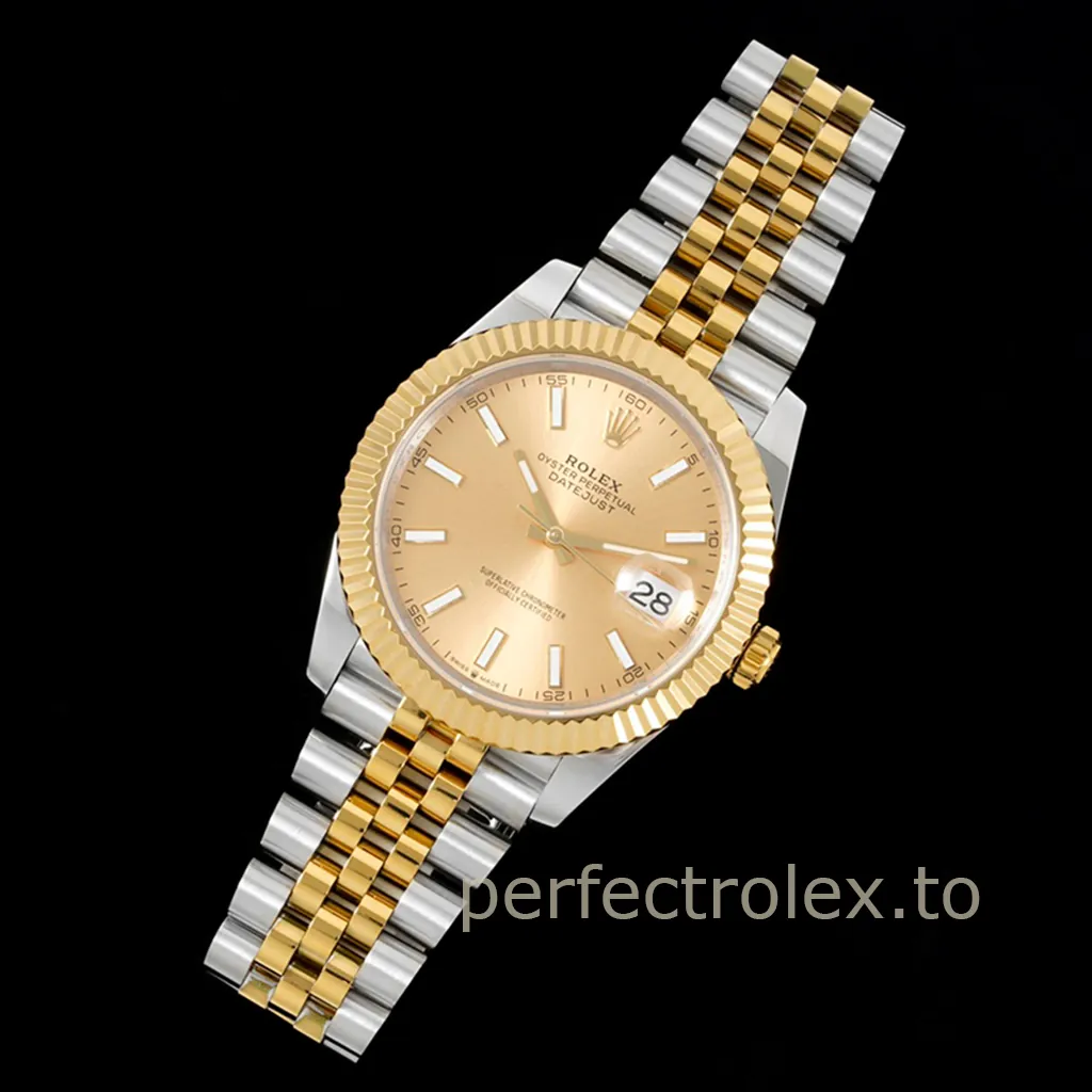 Rolex-Datejust-M126333-0010-41mm-Two-Tone-904L-Steel-Super-Clone-Watch-with-Champagne-Dial-Front-View-2