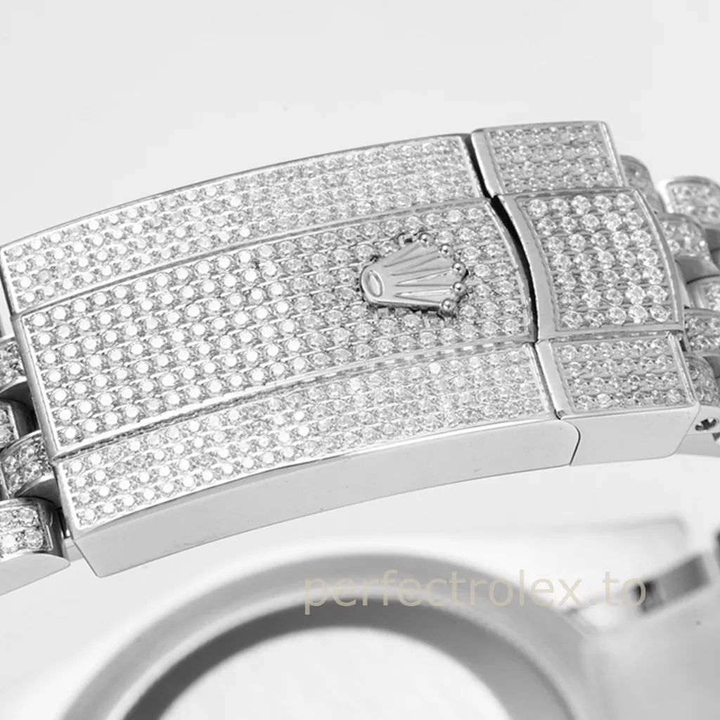 Rolex-Datejust-126300-41mm-Rainbow-Bezel-Diamond-Dial-904L-Stainless-Steel-Luxury-Super-Clone-Watch-Buckle-View-1