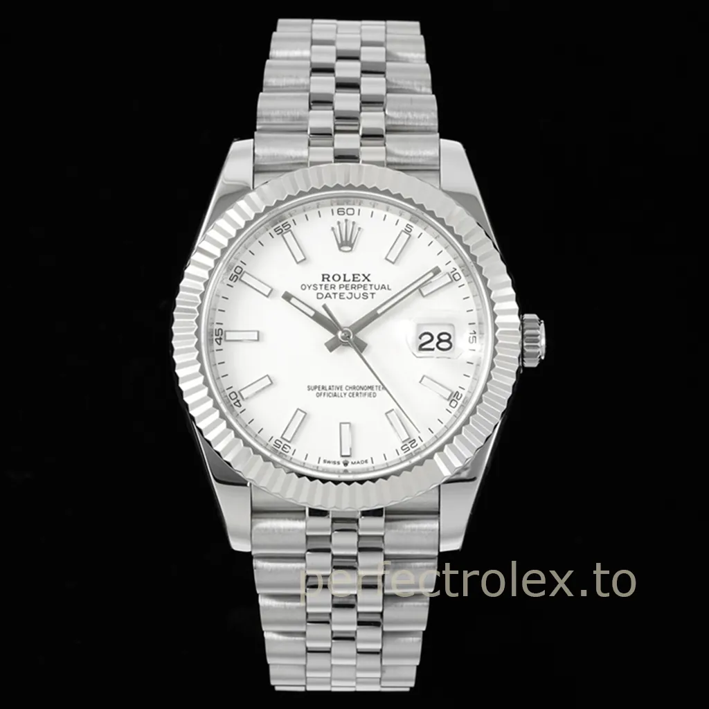 Rolex-Datejust-126334-0010-41mm-904L-Stainless-Steel-White-Dial-3235-Movement-Super-Clone-Watch-Front-View-1