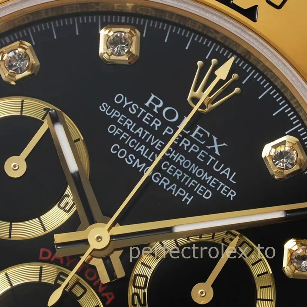 Rolex-Daytona-116508-0016-40mm-Black-Dial-Diamond-Marker-Super-Clone-Watch-Dial-Detail-3