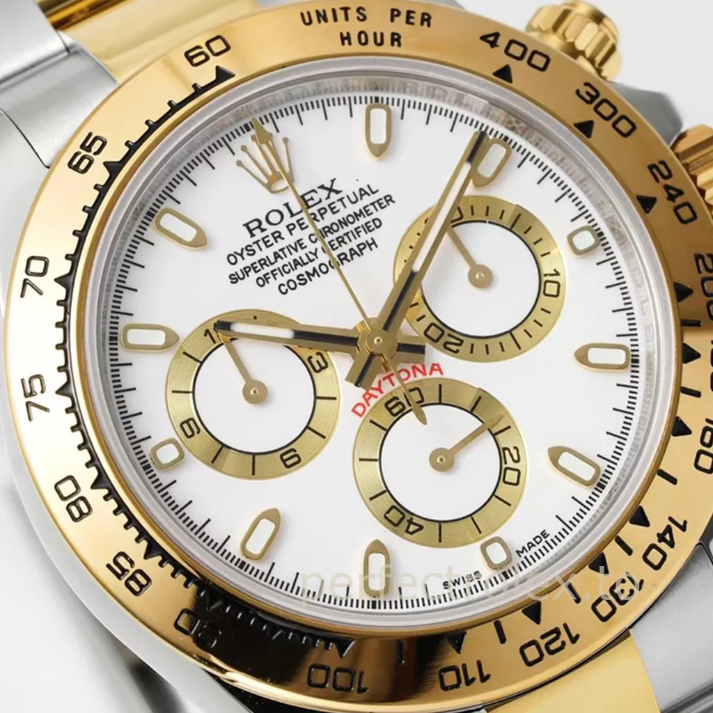 Rolex-Daytona-116503-0001-Gold-Two-Tone-40mm-White-Dial-Super-Clone-Watch-Dial-Detail-1
