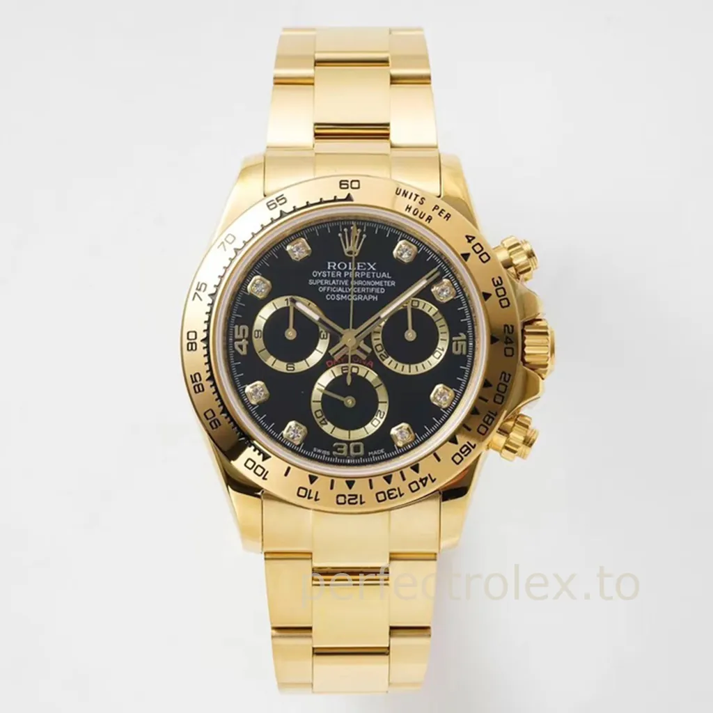Rolex-Daytona-116508-0016-40mm-Black-Dial-Diamond-Marker-Super-Clone-Watch-Front-View-1