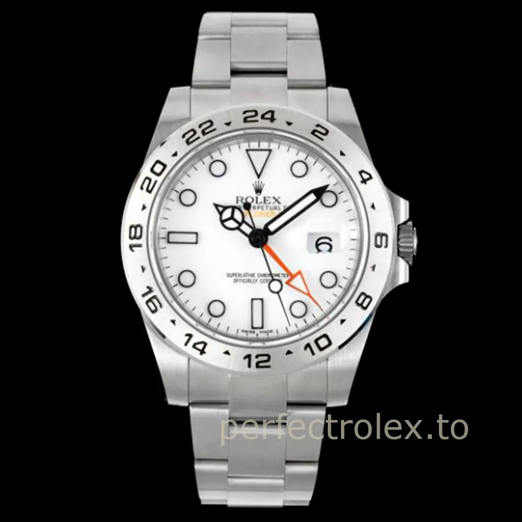 Rolex-Explorer-II-216570-42mm-Polar-White-Dial-904L-Steel-GMT-Super-Clone-Watch-Front-View-1