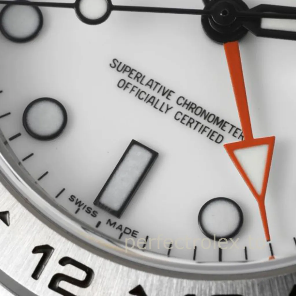 Rolex-Explorer-II-216570-42mm-Polar-White-Dial-904L-Steel-GMT-Super-Clone-Watch-Dial-Detail-1
