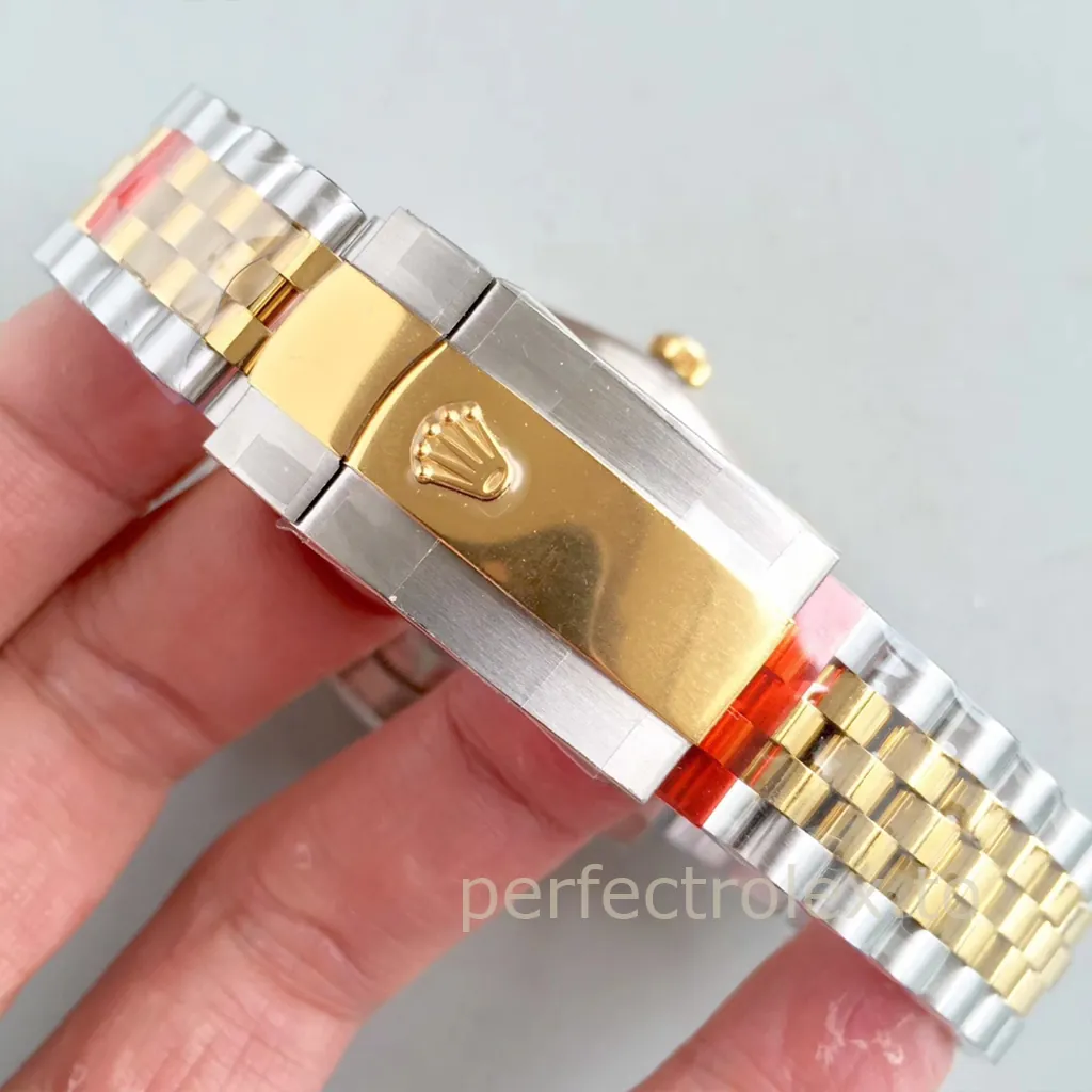 Rolex-Datejust-126333-Yellow-Rolesor-41mm-White-Dial-Jubilee-Bracelet-Calibre-3235-Replica-Watch-Buckle-View-1
