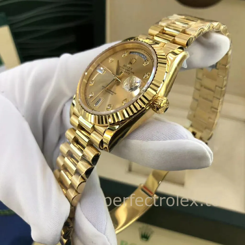 Rolex-Day-Date-36mm-M128238-0008-Gold-Dial-904L-Stainless-Steel-Calibre-3255-Super-Clone-Watch-Right-Side-View