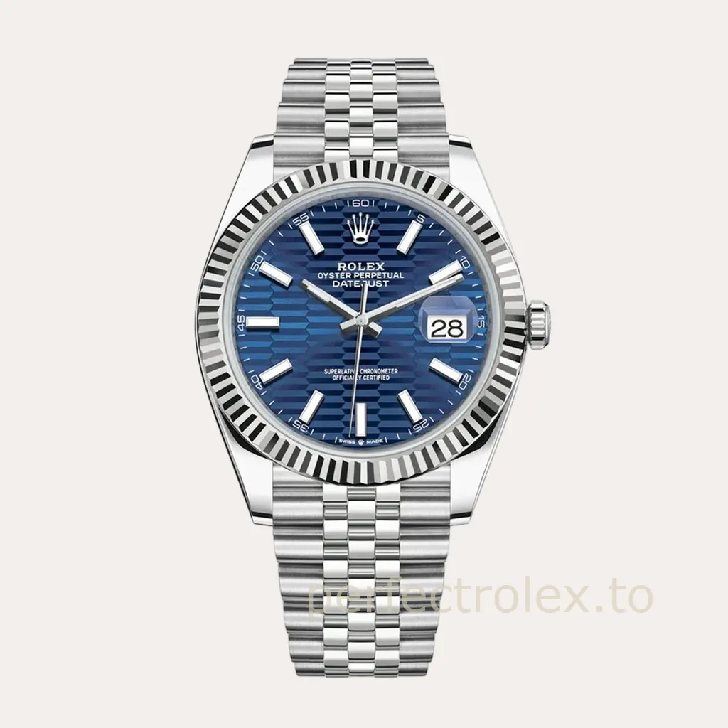 Rolex-Datejust-126334-Blue-Textured-Dial-41mm-904L-Stainless-Steel-Automatic-Replica-Watch-Hero-Image