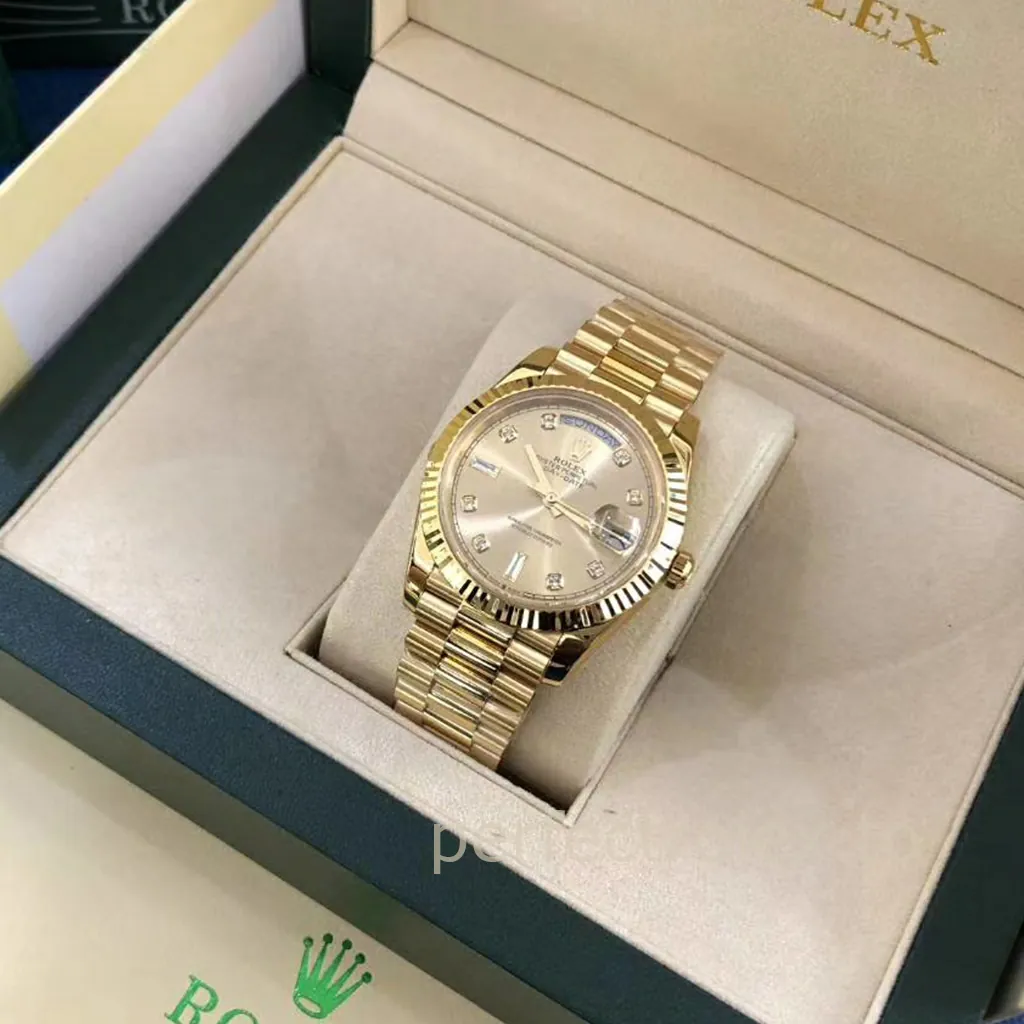Rolex-Day-Date-36mm-M128238-0008-Gold-Dial-904L-Stainless-Steel-Calibre-3255-Super-Clone-Watch-Display-Image