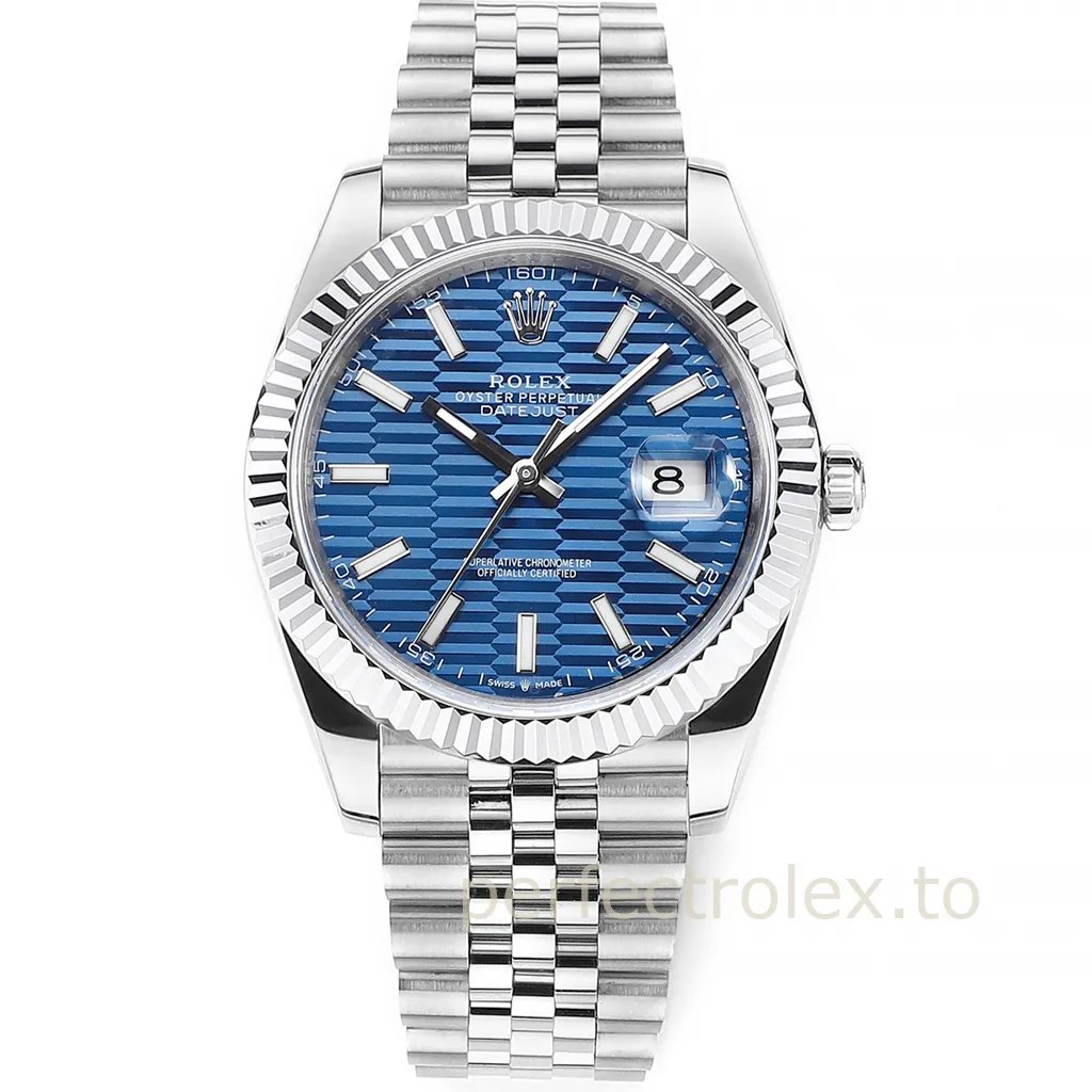 Rolex-Datejust-126334-Blue-Textured-Dial-41mm-904L-Stainless-Steel-Automatic-Replica-Watch-Front-View-1