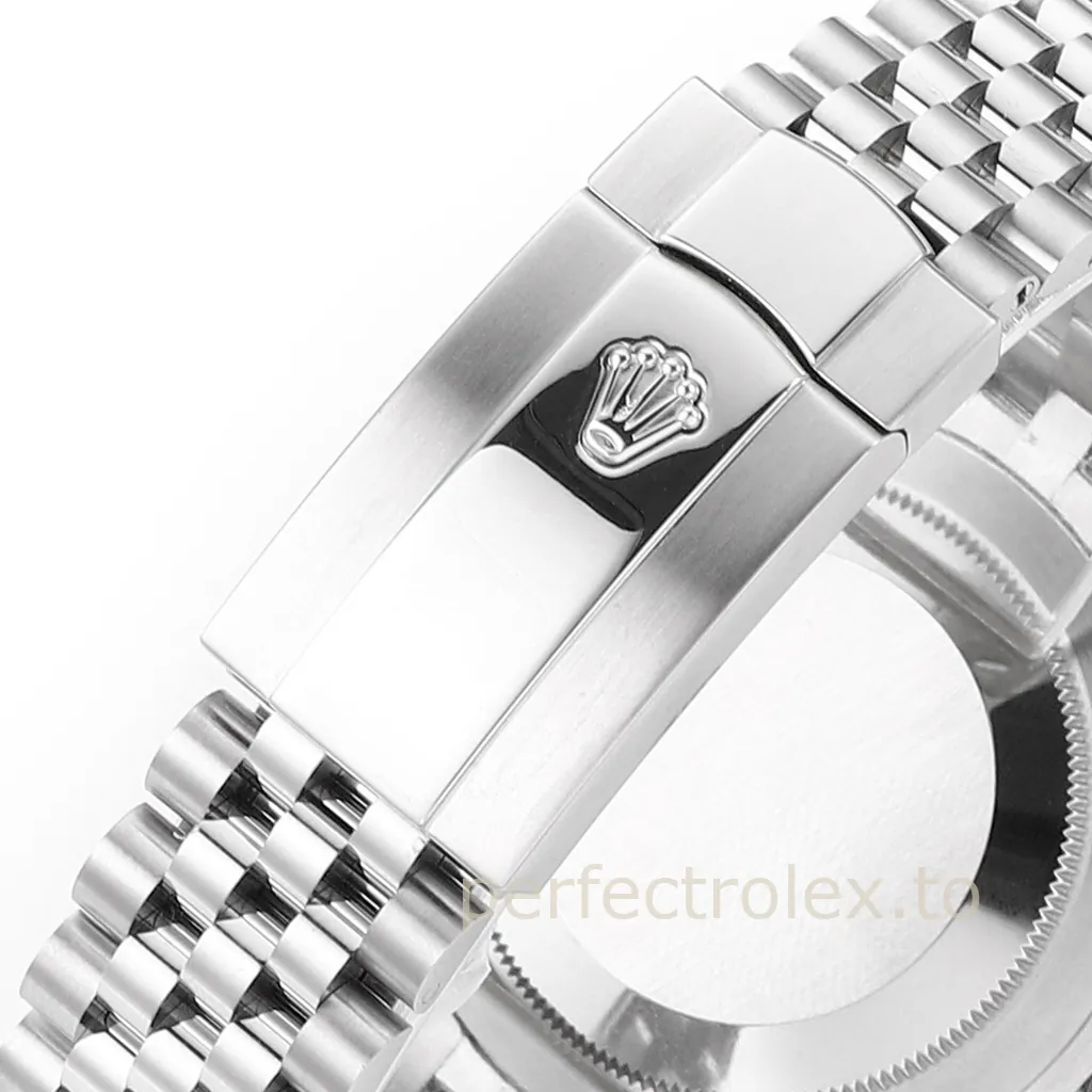 Rolex-Datejust-126334-41mm-Grey-Diamond-Dial-904L-Stainless-Steel-Replica-Watch-with-3235-Movement-Buckle-View-1