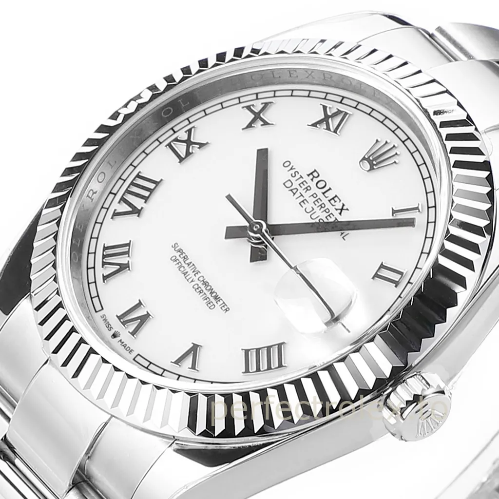 Rolex-Datejust-126334-White-Roman-Numeral-Dial-41mm-904L-Stainless-Steel-Automatic-Replica-Watch-Dial-Detail-3