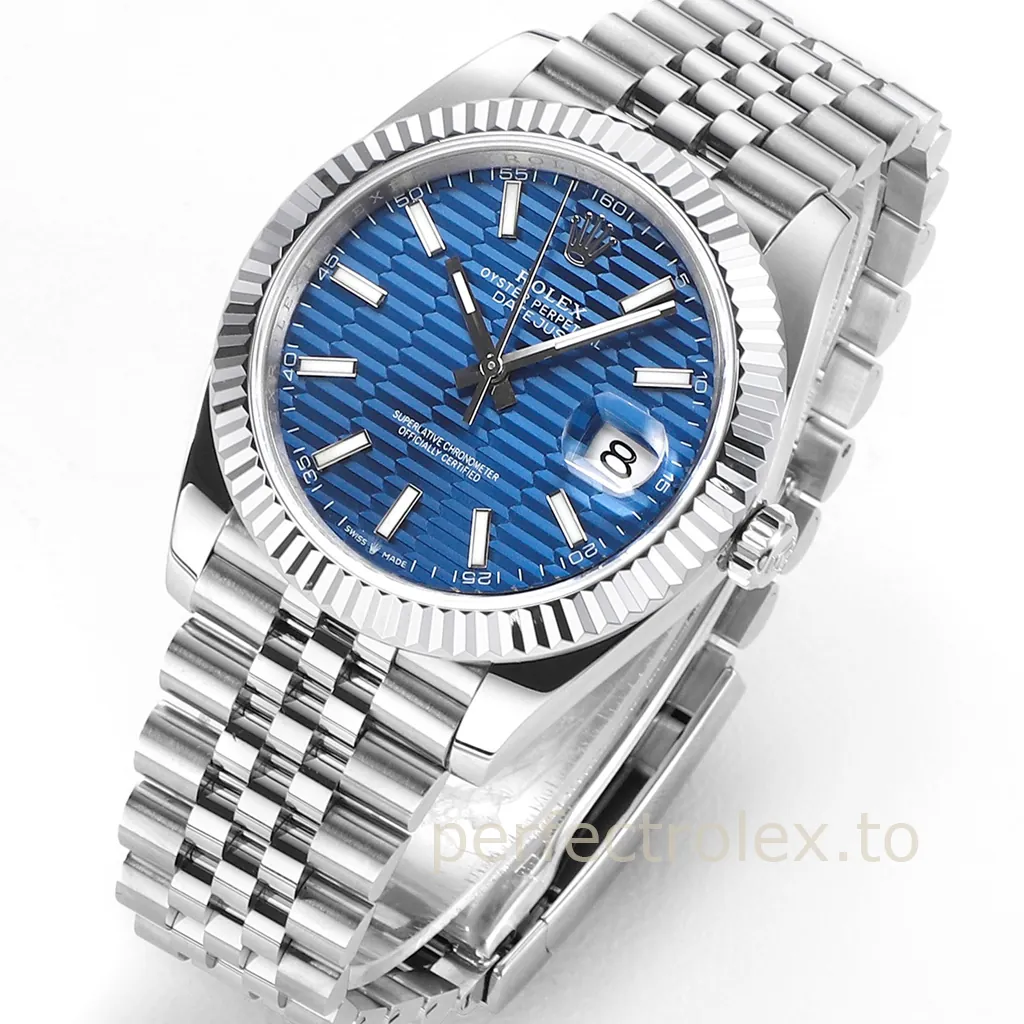Rolex-Datejust-126334-Blue-Textured-Dial-41mm-904L-Stainless-Steel-Automatic-Replica-Watch-Front-View-2