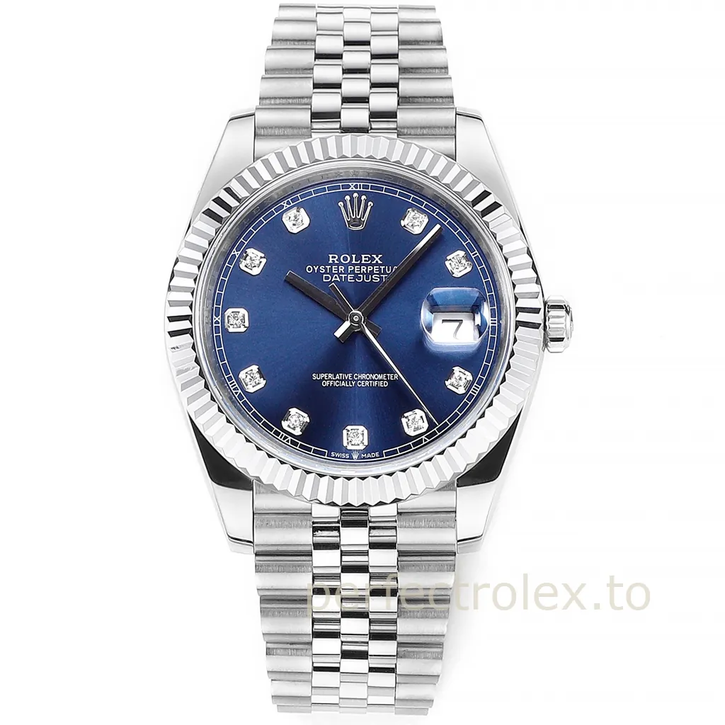 Rolex-Datejust-126334-41mm-Blue-Diamond-Dial-904L-Steel-Replica-Watch-with-3235-Movement-Front-View-1