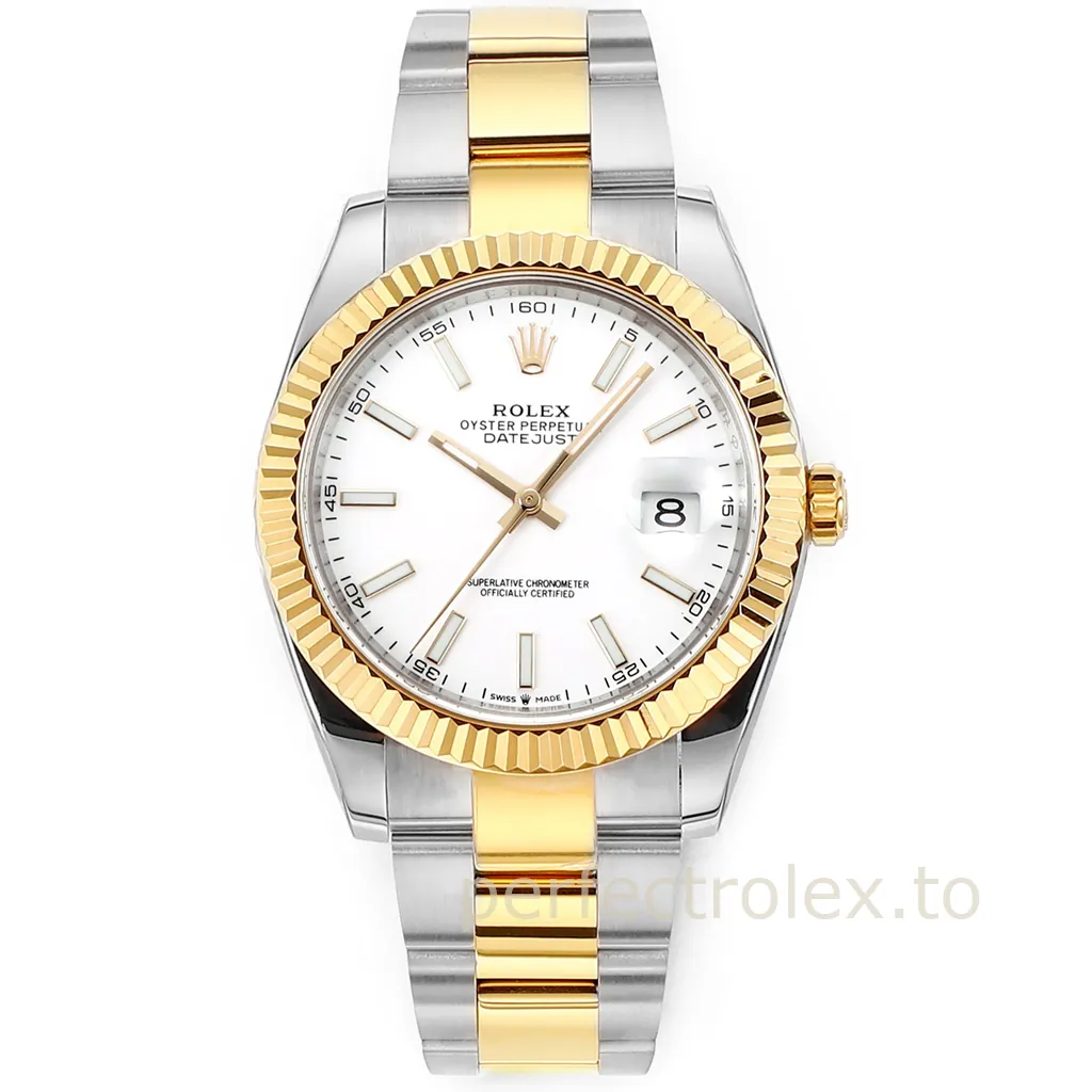 Rolex-Datejust-White-Dial-126333-0015-41mm-Business-Super-Clone-Watch-with-Oyster-Bracelet-Front-View-1