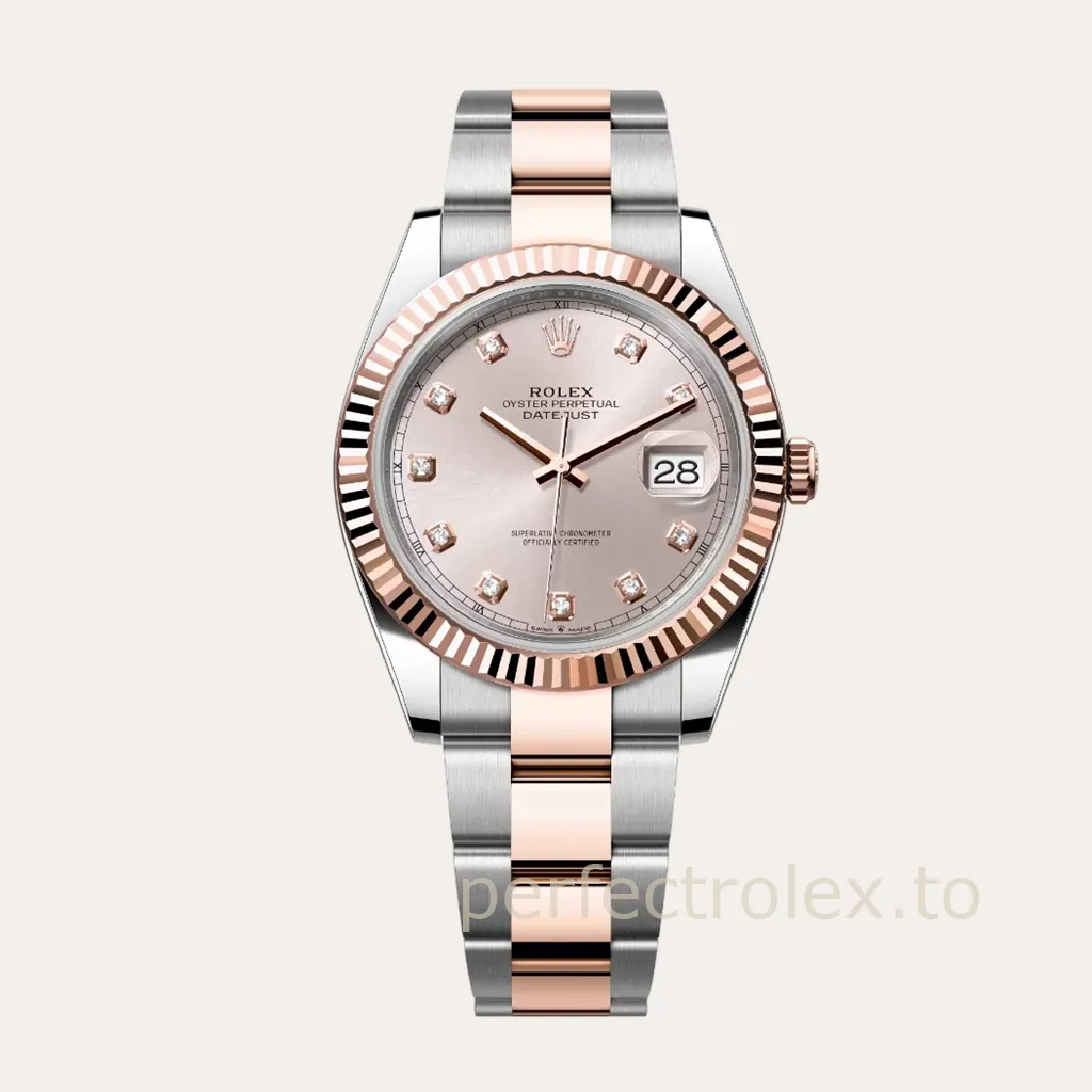 Rolex-Datejust-126331-0007-Rose-Gold-Dial-41mm-Luxury-Replica-Watch-Jubilee-Bracelet-3235-Movement-Hero-Image