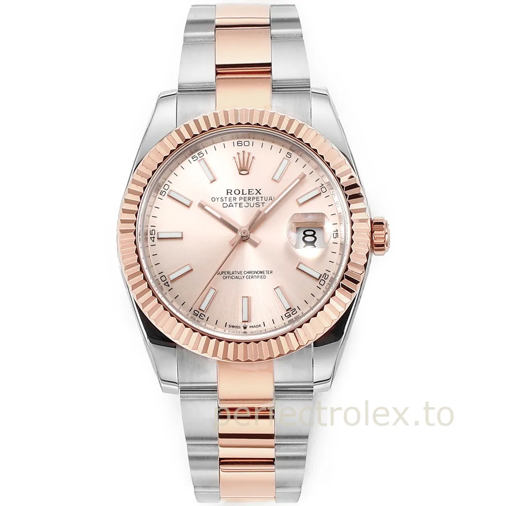 Rolex-Datejust-126331-0009-41mm-904L-Steel-Super-Clone-Watch-with-Rose-Gold-Dial-3235-Movement-Front-View-1