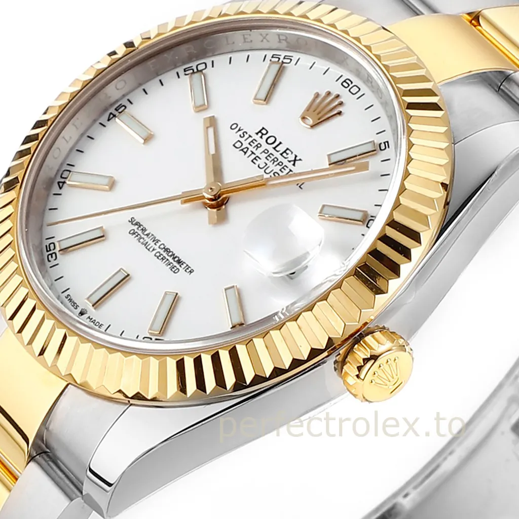 Rolex-Datejust-White-Dial-126333-0015-41mm-Business-Super-Clone-Watch-with-Oyster-Bracelet-Dial-Detail-1
