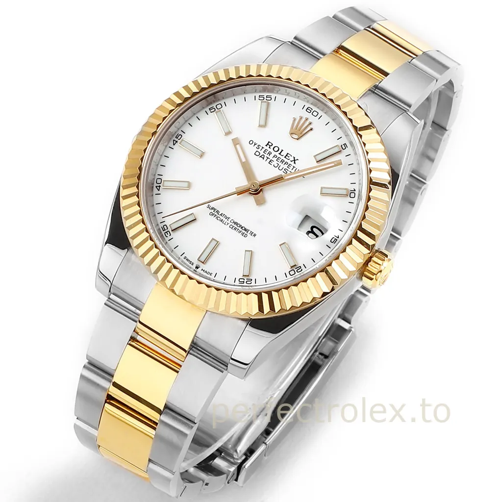 Rolex-Datejust-White-Dial-126333-0015-41mm-Business-Super-Clone-Watch-with-Oyster-Bracelet-Front-View-2