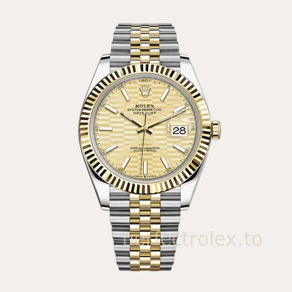 Rolex-Datejust-126333-0022-41mm-904L-Steel-Replica-Watch-Champagne-Textured-Dial-3235-Movement-Hero-Image