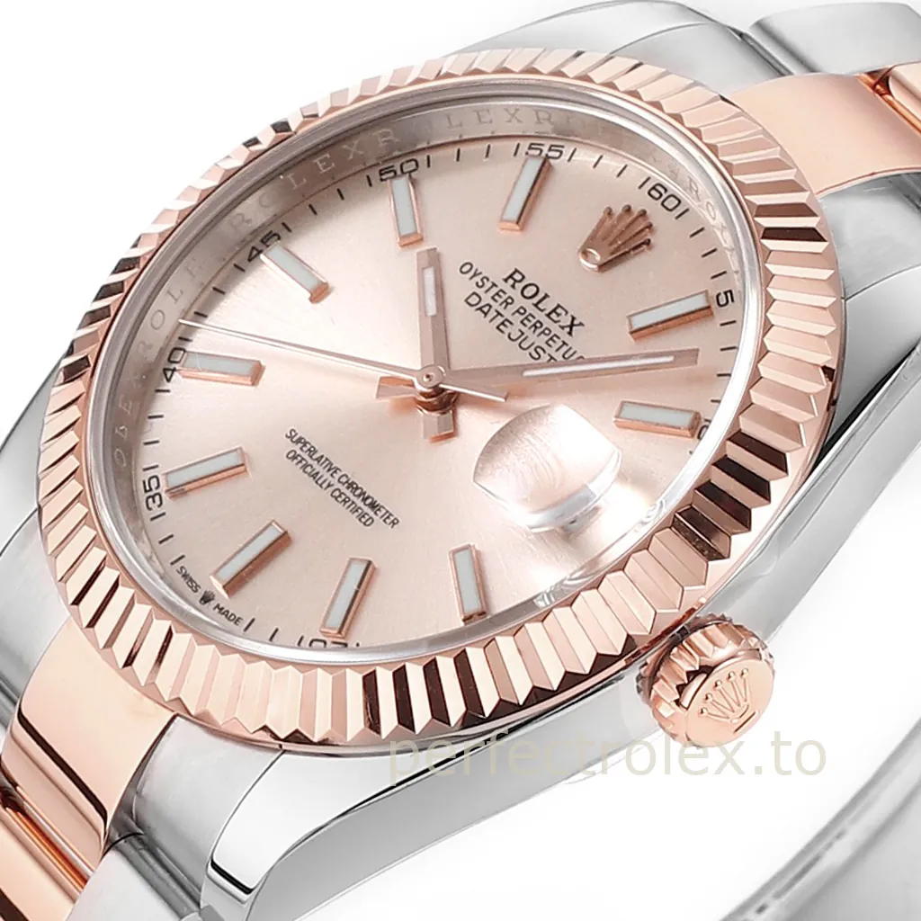 Rolex-Datejust-126331-0009-41mm-904L-Steel-Super-Clone-Watch-with-Rose-Gold-Dial-3235-Movement-Dial-Detail-2