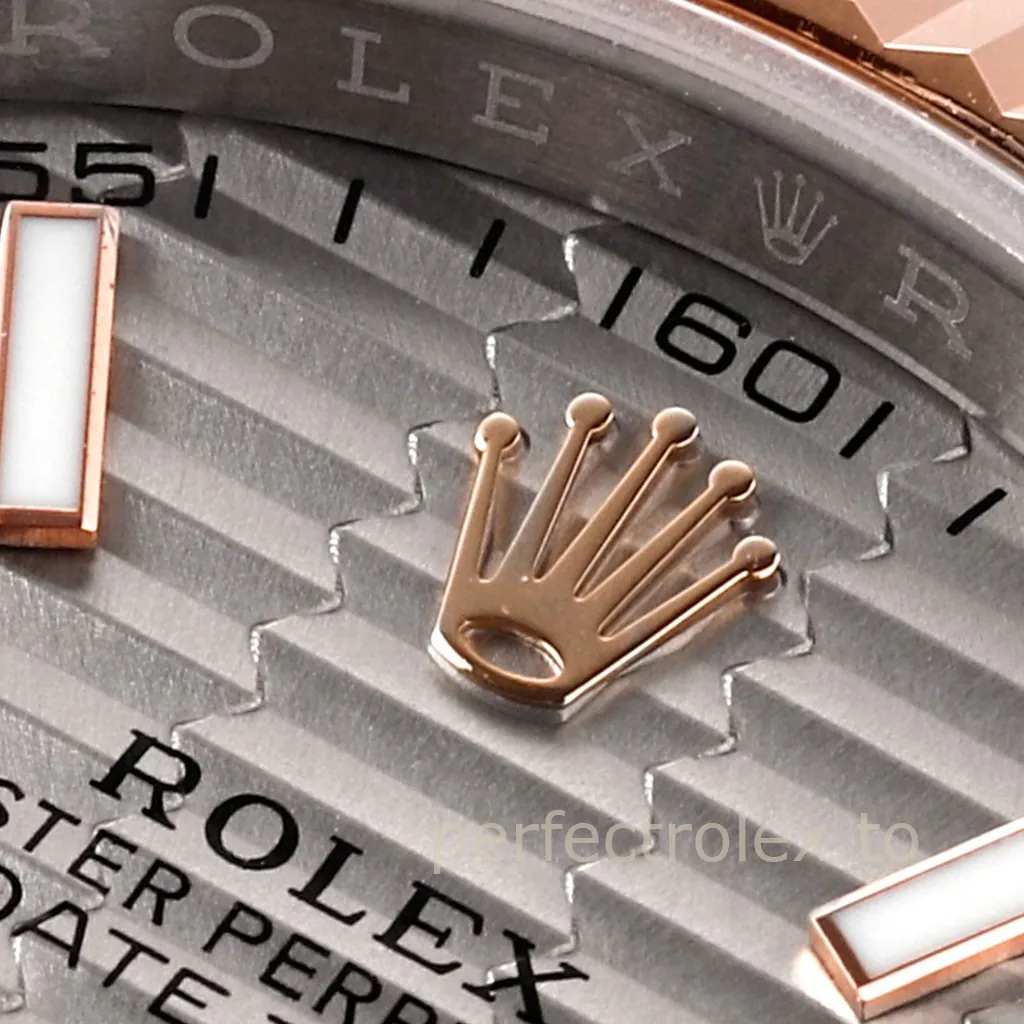 Rolex-Datejust-126331-41mm-Slate-Fluted-Motif-Dial-Rose-Gold-904L-Steel-Super-Clone-Watch-Dial-Detail-1