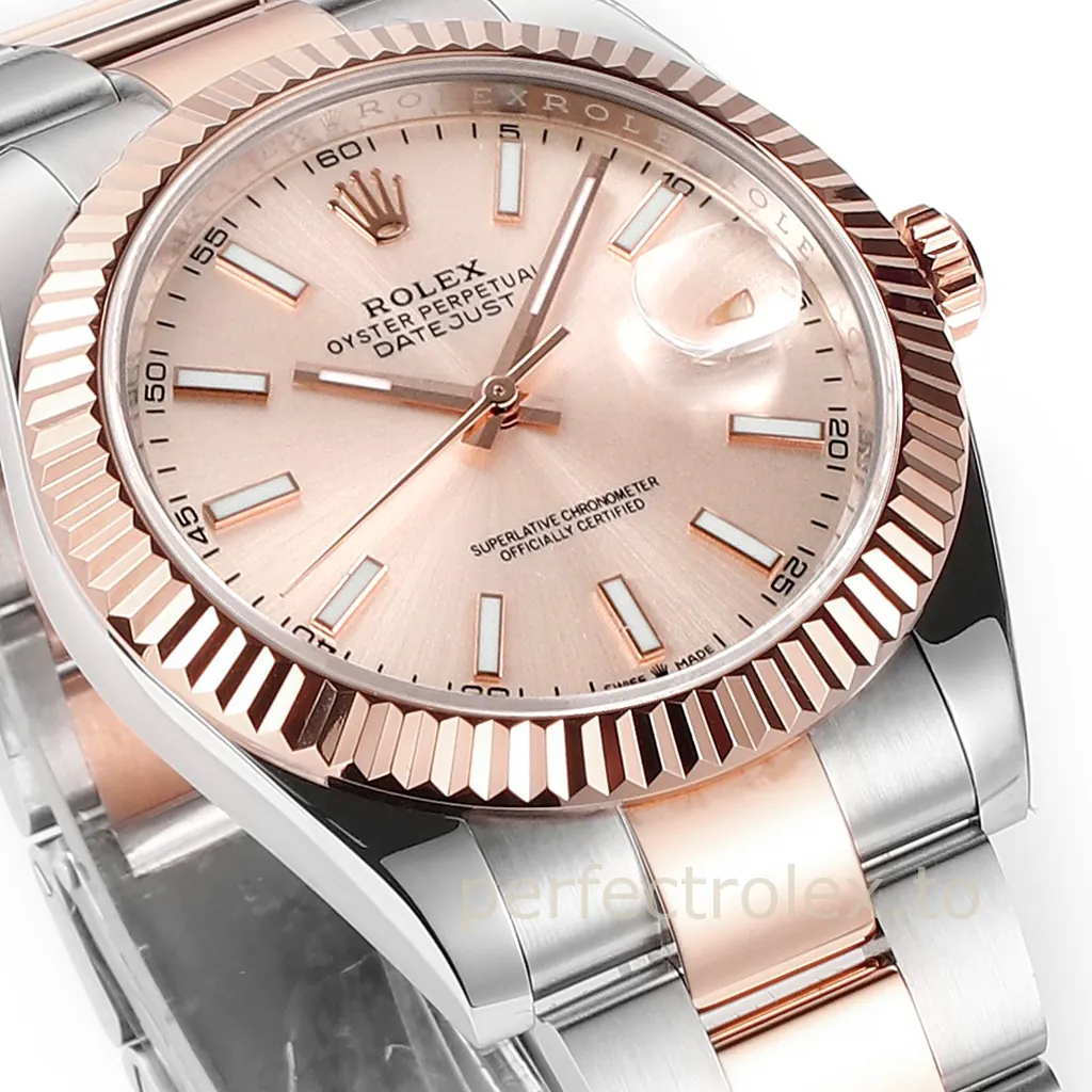 Rolex-Datejust-126331-0009-41mm-904L-Steel-Super-Clone-Watch-with-Rose-Gold-Dial-3235-Movement-Dial-Detail-3
