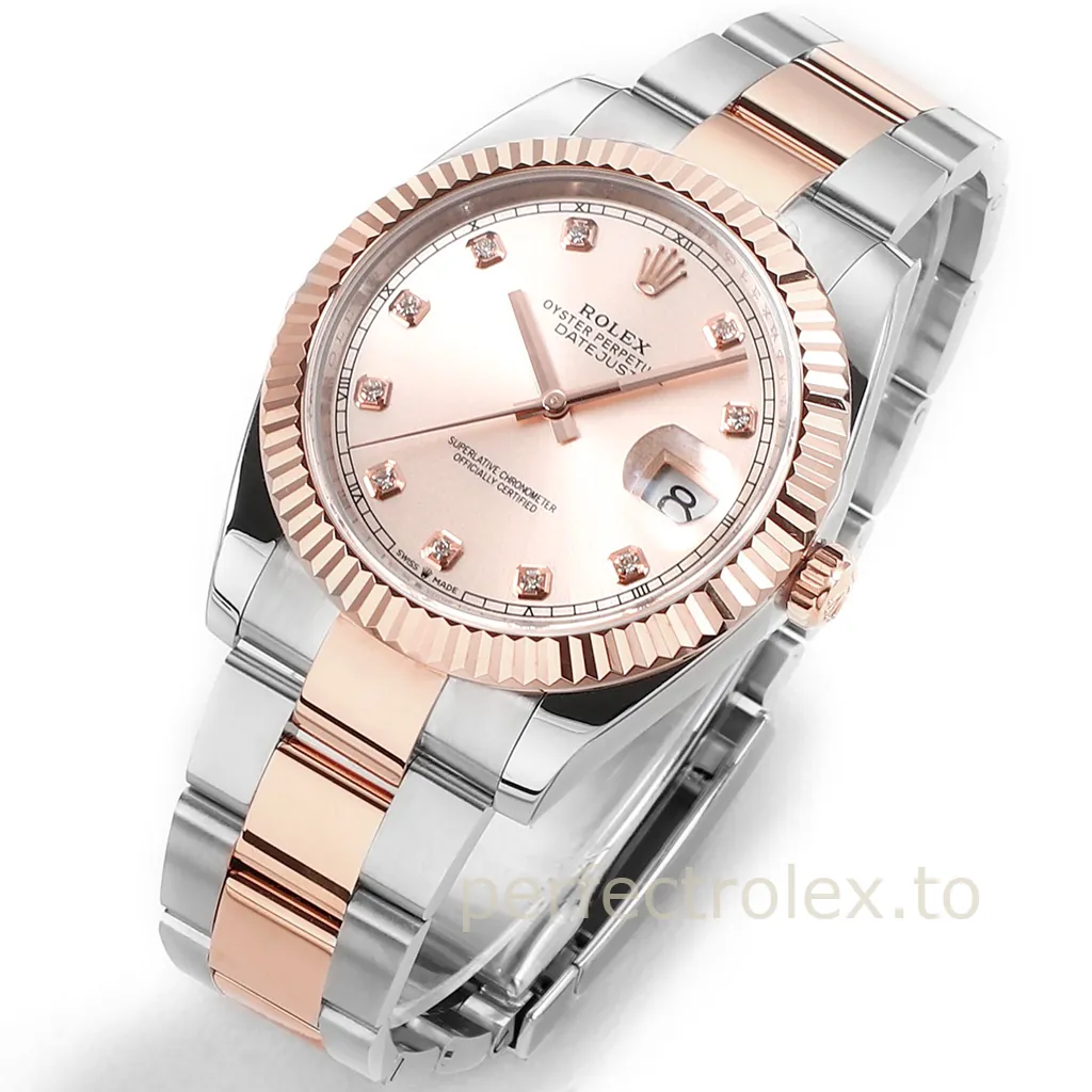 Rolex-Datejust-126331-0007-Rose-Gold-Dial-41mm-Luxury-Replica-Watch-Jubilee-Bracelet-3235-Movement-Front-View-2