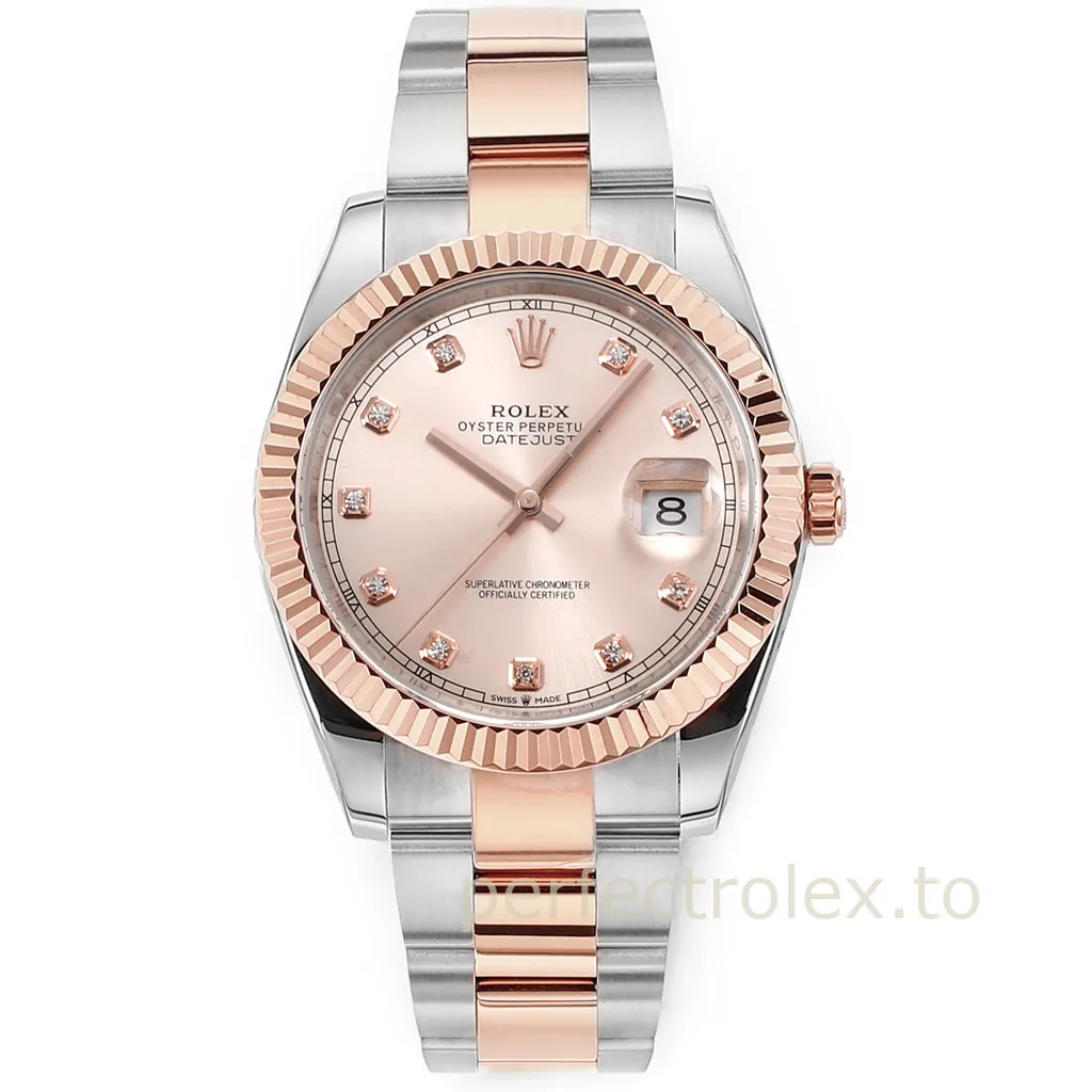 Rolex-Datejust-126331-0007-Rose-Gold-Dial-41mm-Luxury-Replica-Watch-Jubilee-Bracelet-3235-Movement-Front-View-1