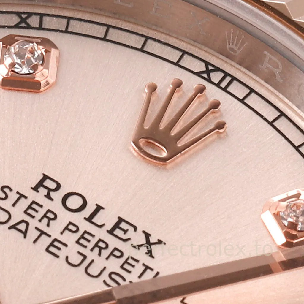 Rolex-Datejust-126331-0007-Rose-Gold-Dial-41mm-Luxury-Replica-Watch-Jubilee-Bracelet-3235-Movement-Dial-Detail-1