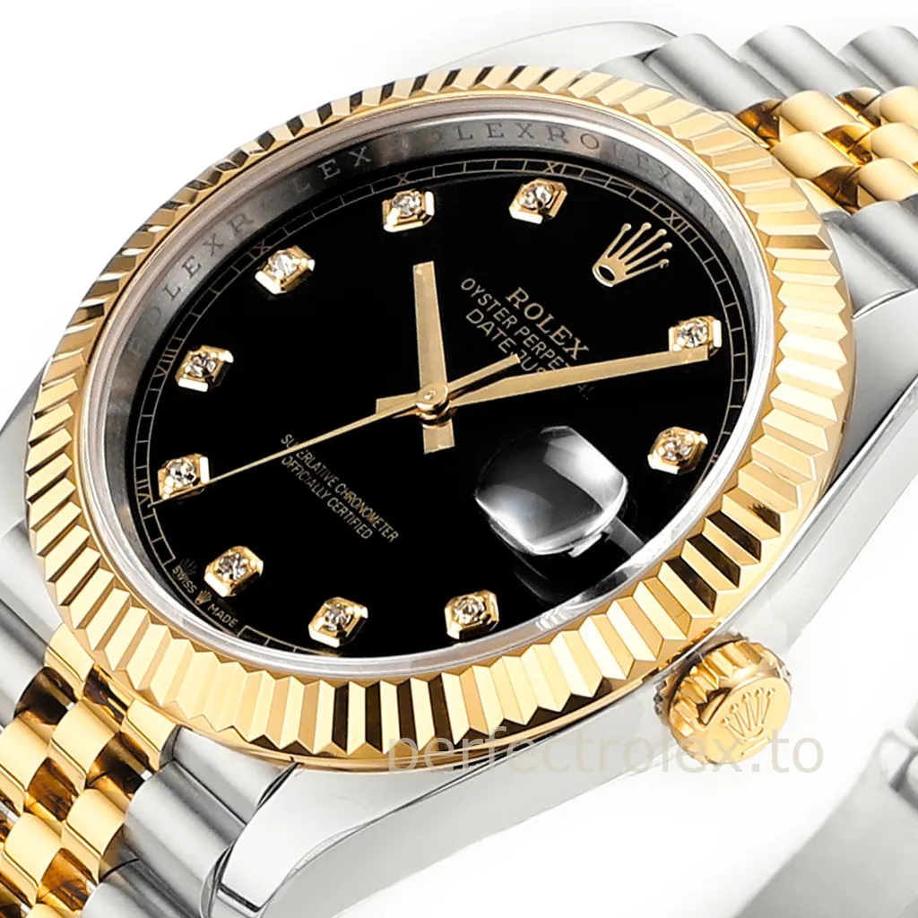 Rolex-Datejust-126333-0006-41mm-904L-Steel-Black-Diamond-Dial-Super-Clone-Watch-Dial-Detail-1
