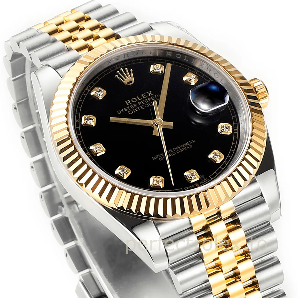 Rolex-Datejust-126333-0006-41mm-904L-Steel-Black-Diamond-Dial-Super-Clone-Watch-Dial-Detail-2