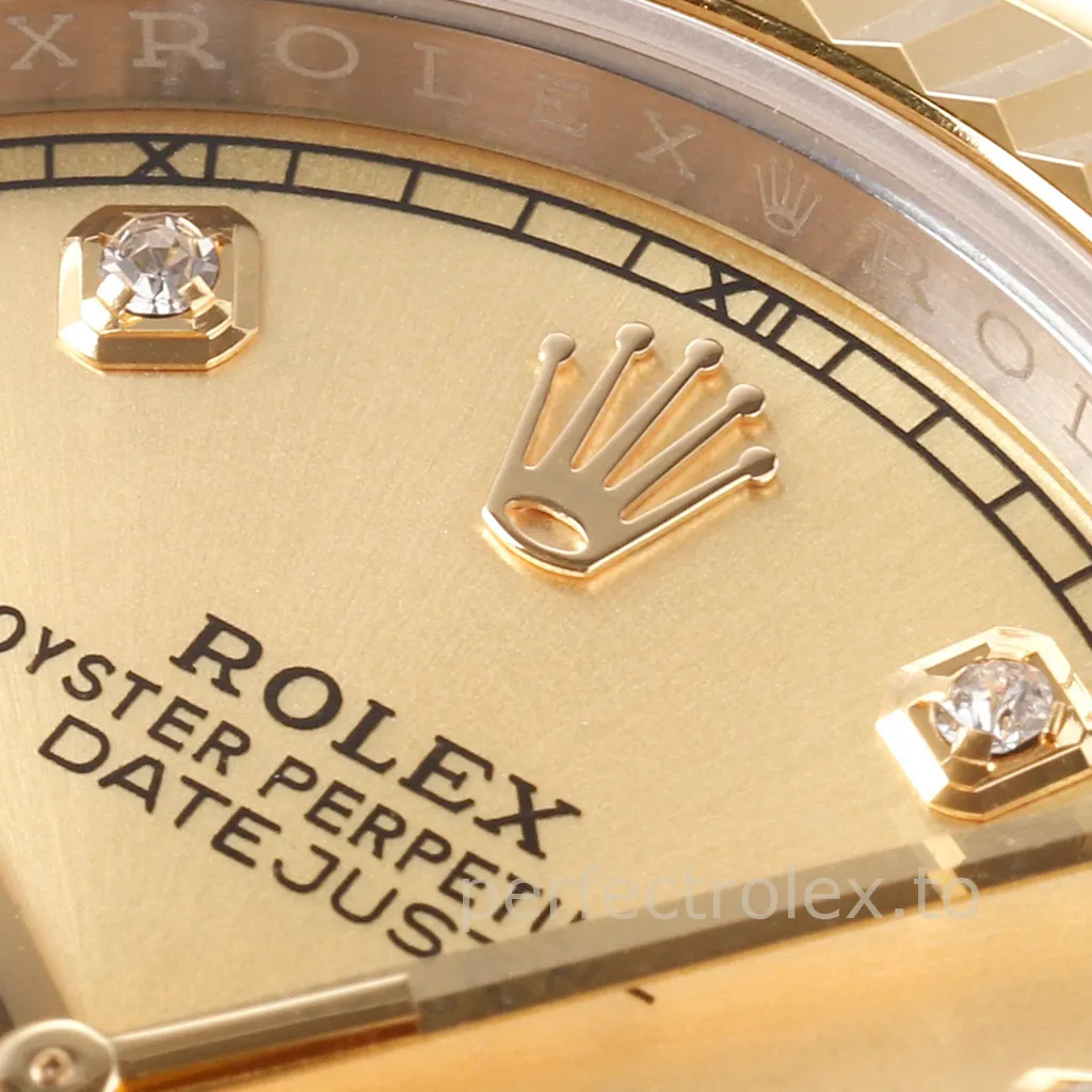 Rolex-Datejust-126333-0012-41mm-Gold-Steel-Champagne-Diamond-Dial-Super-Clone-Watch-Dial-Detail-2