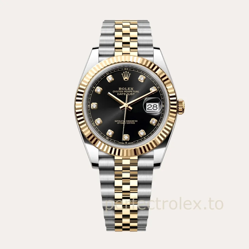Rolex-Datejust-126333-0006-41mm-904L-Steel-Black-Diamond-Dial-Super-Clone-Watch-Hero-Image