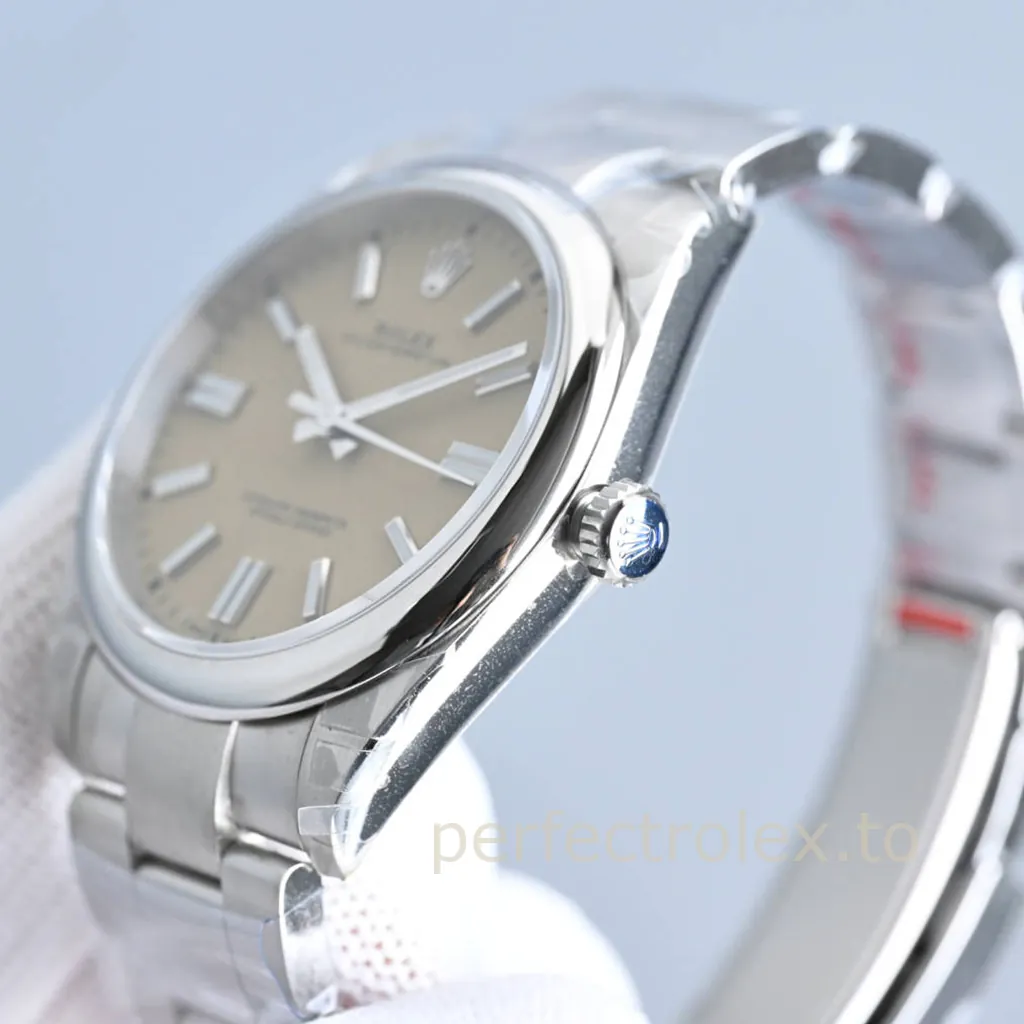 Rolex-Oyster-Perpetual-134300-0007-904L-Steel-41mm-Pale-Yellow-Dial-Super-Clone-Watch-Right-Side-View